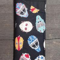 Hockey Print Eyeglass Sleeve, Hockey Appreciation Gift, Glasses Pouch, Black and White Sunglasses Case