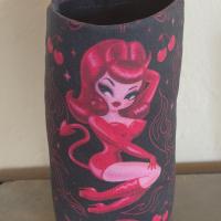 She Devil Print Eyeglasses Holder, Glasses Stand, Glasses Holder, Rockabilly Gift, Weighted Stand-up Glasses Pouch, Pin-Up Lover Gift