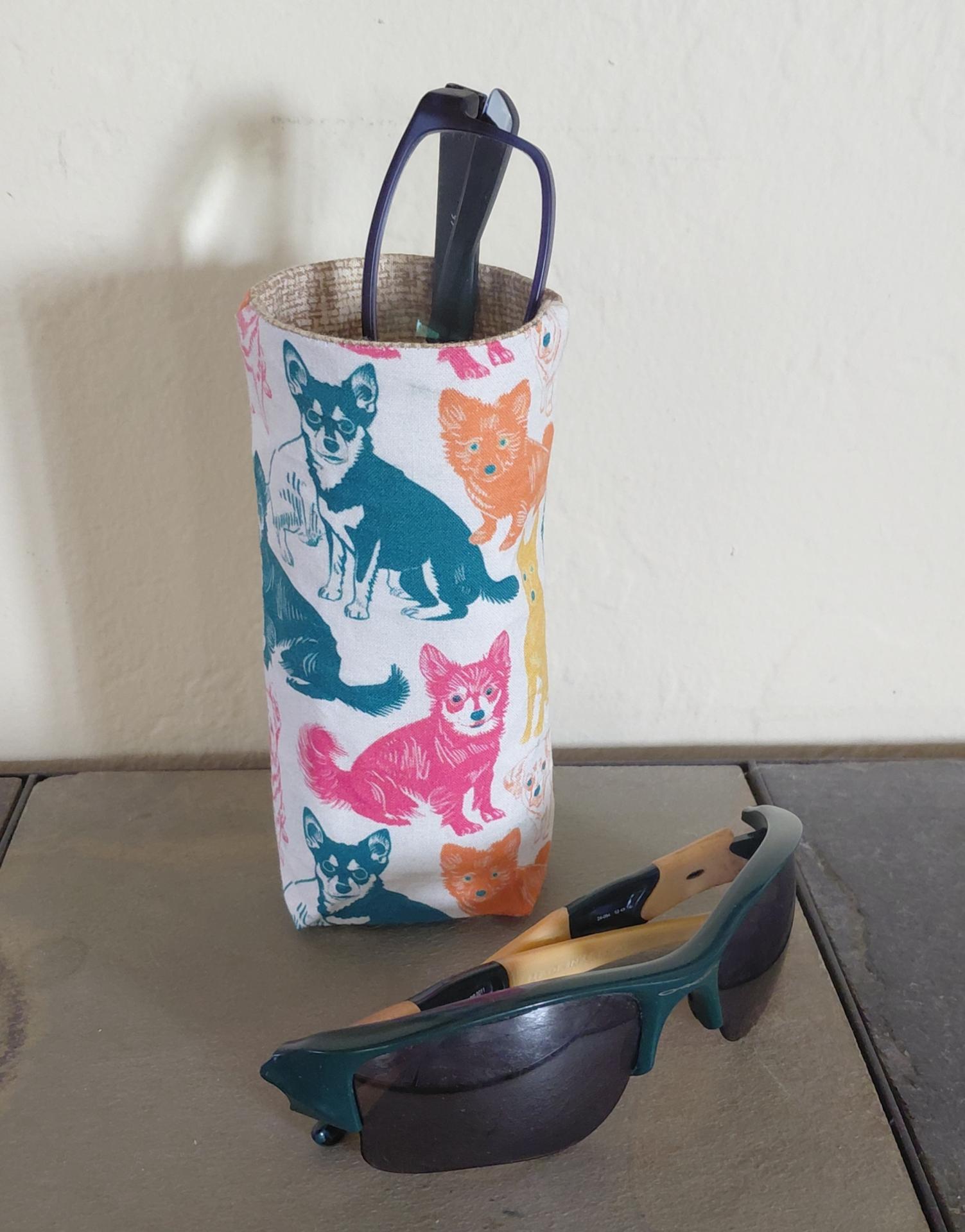 Dogs Eyeglass Holder, Glasses Stand, Eyeglasses Case, Dog Mom Gift, Weighted Stand-up Glasses Pouch, Dog Lover GIft