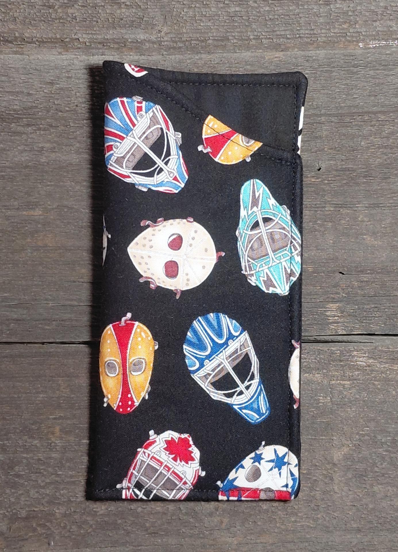 Hockey Print Eyeglass Sleeve, Hockey Appreciation Gift, Glasses Pouch, Black and White Sunglasses Case