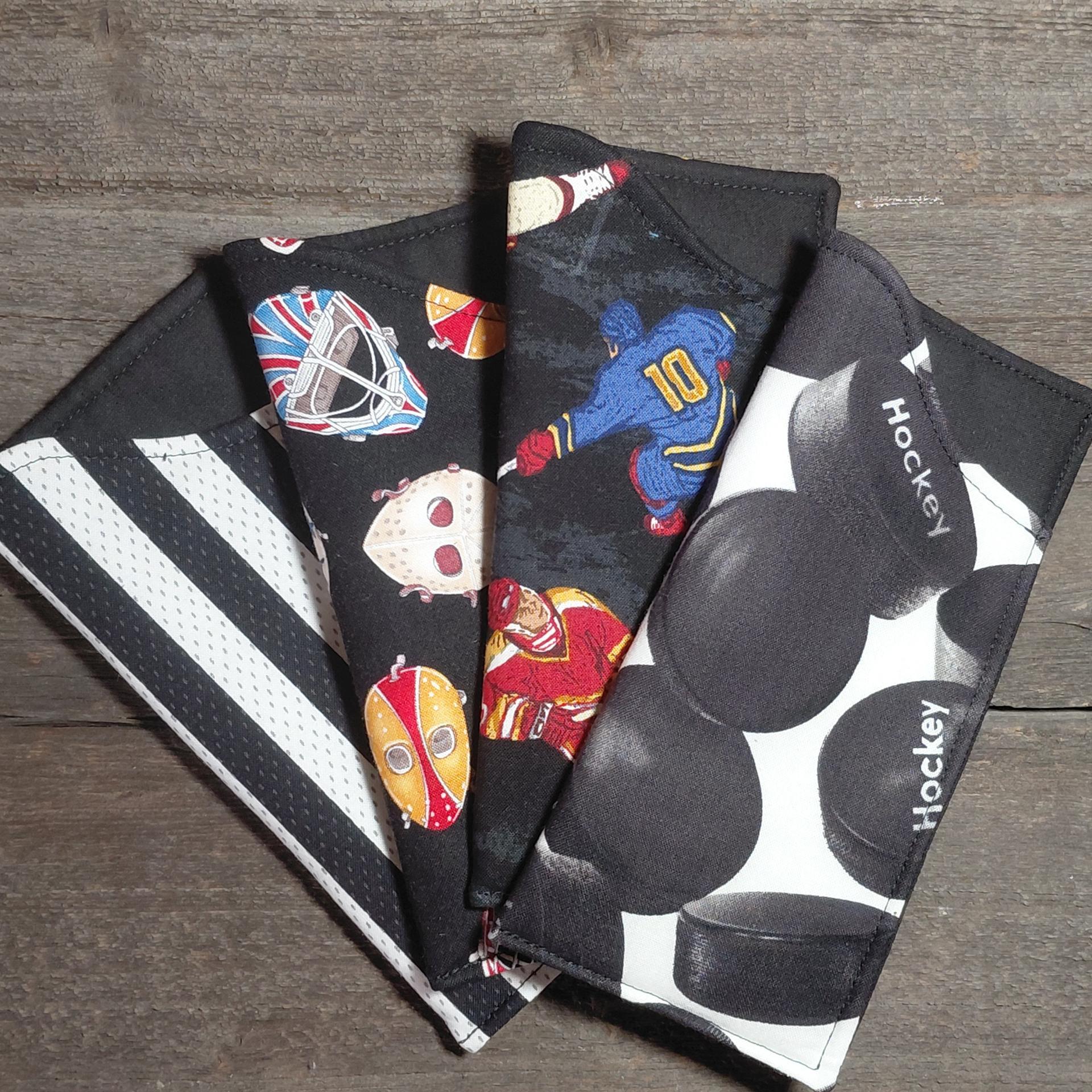 Hockey Print Eyeglass Sleeve, Hockey Appreciation Gift, Glasses Pouch, Black and White Sunglasses Case