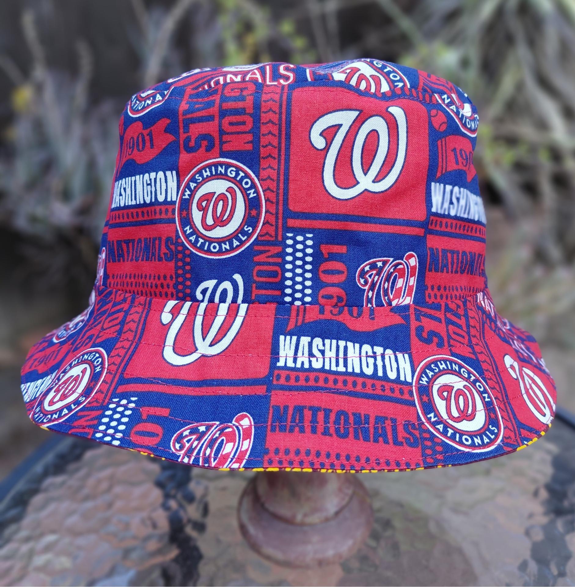 Washington Commanders / Nationals Bucket Hat, Handmade, Reversible, Sizes up to 4XL, fishing hat, sun hat, floppy hat, ponytail hat, football, baseball