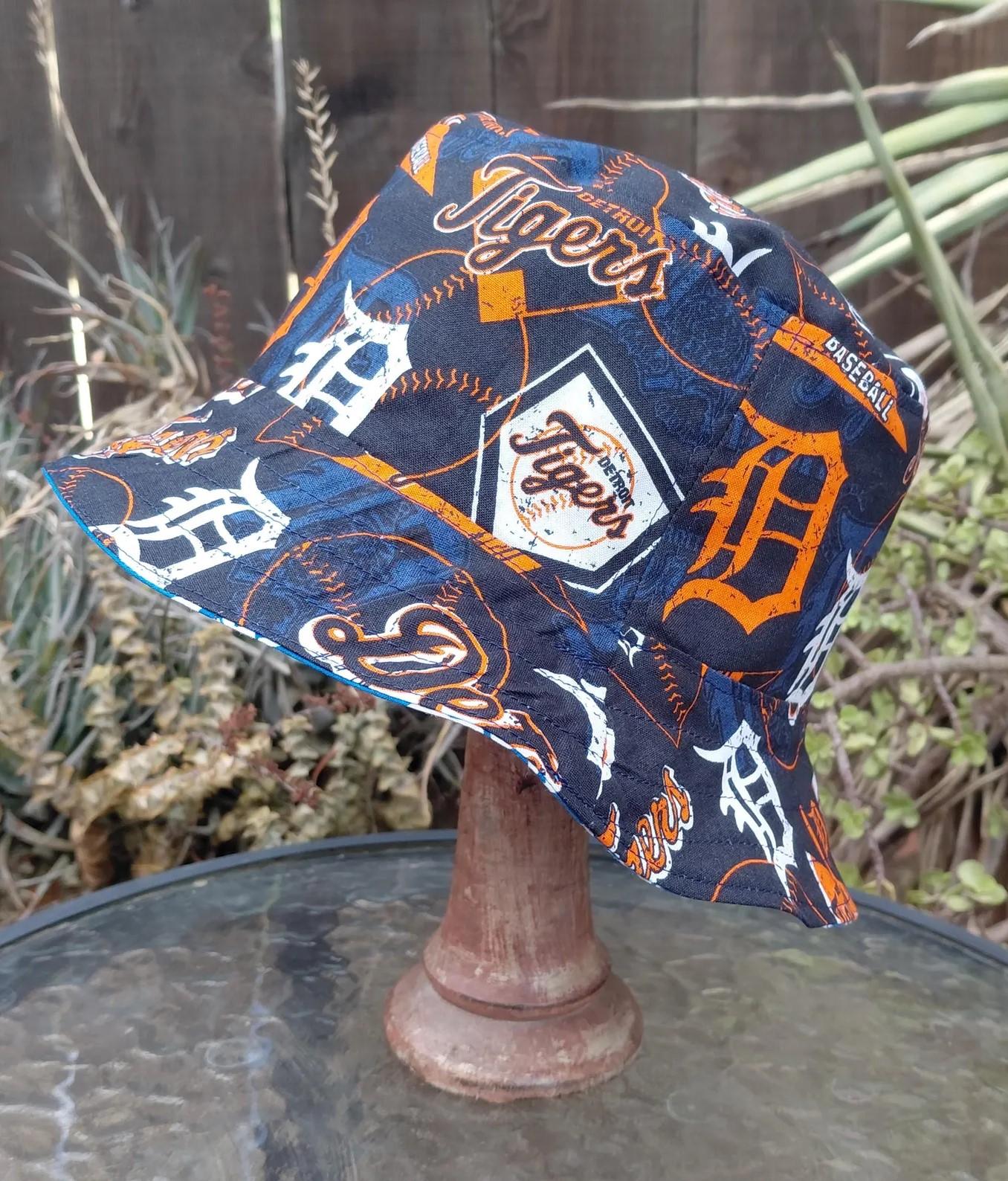 Detroit Tigers Bucket Hat, Old English D, Handmade, Reversible, Unisex Sizes up to 4XL, baseball, fishing hat, sun hat, floppy hat, Michigan sports