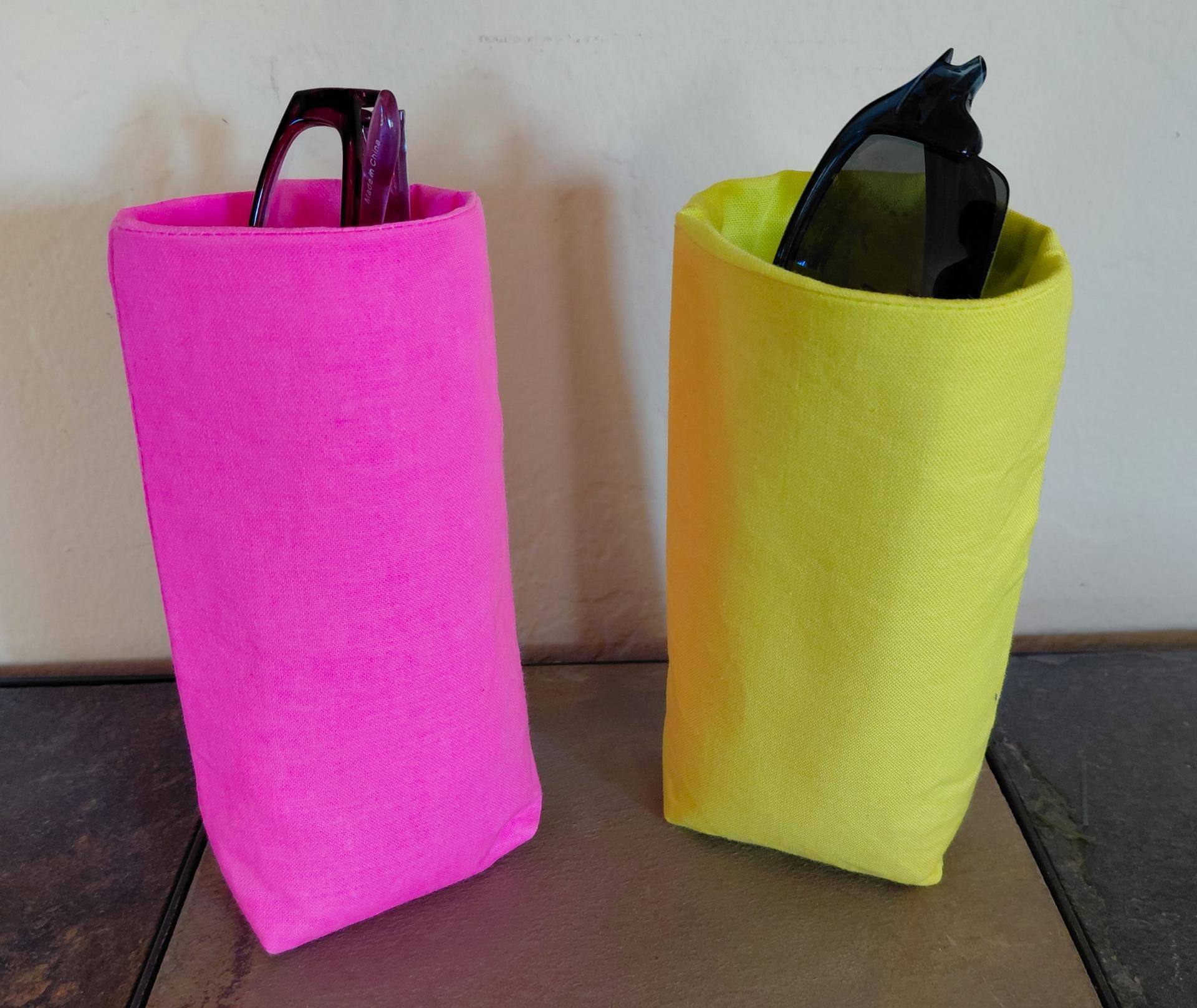 Neon Upright Eyeglasses Holder, Glasses Stand, Eyeglass Cup, Weighted Fabric Eyeglasses Case, Bright Colors Glasses Case, Handmade 