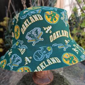 Swingin’ A’s Bucket Hat, Handmade, Reversible, Adults & Childresn Sizes up to 4XL, Oakland Athletics, Oakland A's bucket hat, baseball