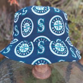 Seattle Mariners Bucket Hat, Handmade, Reversible, Sizes XS to 4XL, ponytail hat, fishing hat, sun hat, floppy hat, ponytail hat, baseball