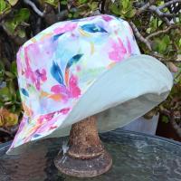 Watercolor Floral Bucket Hat,  Reversible, Tropical Print Floppy hat, Sun Hat, Beach Hat, sizes up to 4XL