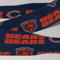 Handmade Chicago Bears headband, 3" wide, self tie, hair tie, pin up style, scarf, bandana