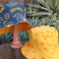 Milwaukee Brewers / Cheese Bucket Hat, Reversible, Sizes up to 4XL, Cheesehead, Wisconsin, handmade, fishing hat, ponytail hat, floppy hat, adults or older children