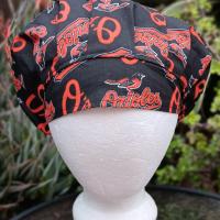Bouffant Reversible Baltimore Orioles / Ravens scrub cap, adjustable, nurse, technician, doctor, food service, handmade
