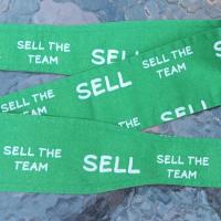 3” Wide SELL headband, self tie, kelly green, SELL THE TEAM, Oakland baseball, pin up style, scarf, bandana, hat band, handmade