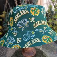 SELL the Team Bucket Hat, Yellow, Reversible to Swingin' A's, Unisex Sizes up to 4XL, Oakland A's, handmade from licensed fabric, floppy hat, sun hat, adults and older children
