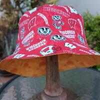 Badgers / Cheese Bucket Hat, Reversible, Sizes up to 4XL, Cheesehead, Wisconsin, handmade, fishing hat, ponytail hat, floppy hat, adults or older children