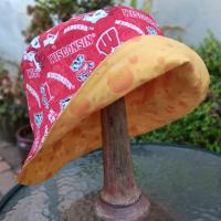 Badgers / Cheese Bucket Hat, Reversible, Sizes up to 4XL, Cheesehead, Wisconsin, handmade, fishing hat, ponytail hat, floppy hat, adults or older children