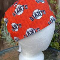 Toggle Cord Lock Reversible SF 49ers & Giants scrub cap, adjustable, for nurse, dentist, technician, food service, handmade