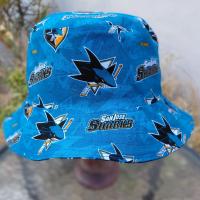 San Jose Sharks Bucket Hat, Reversible, Hockey, Sizes up to 4XL, summer hat, fishing hat, sun hat, floppy hat, ponytail hat, handmade