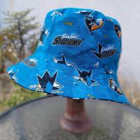 San Jose Sharks Bucket Hat, Reversible, Hockey, Sizes up to 4XL, summer hat, fishing hat, sun hat, floppy hat, ponytail hat, handmade