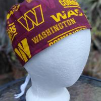 Toggle Cord Lock Reversible Washington Commanders / Nationals scrub cap, handmade, adjustable, for nurse, dentist, technician, food service