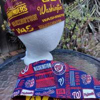 Toggle Cord Lock Reversible Washington Commanders / Nationals scrub cap, handmade, adjustable, for nurse, dentist, technician, food service