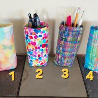 Rainbow Upright Eyeglasses Holder, Bright Colors Glasses Stand, Multicolored Weighted Fabric Eyeglasses Case