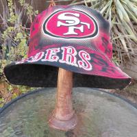 San Francisco 49ers Bucket Hat, Handmade, Reversible, Large Logos, Unisex Sizes up to 4XL, summer fishing hat, sun hat, floppy hat, ponytail hat, adults or older children