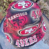San Francisco 49ers Bucket Hat, Handmade, Reversible, Large Logos, Unisex Sizes up to 4XL, summer fishing hat, sun hat, floppy hat, ponytail hat, adults or older children