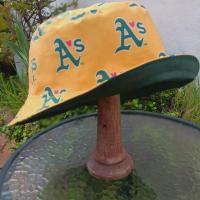 A's Bucket Hat, Athletics Hat, Handmade, Reversible to Green, Adults & Children Sizes up to 4XL, fishing hat, ponytail hat, sun hat, floppy hat
