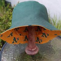 A's Bucket Hat, Athletics Hat, Handmade, Reversible to Green, Adults & Children Sizes up to 4XL, fishing hat, ponytail hat, sun hat, floppy hat