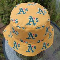 A's Bucket Hat, Athletics Hat, Handmade, Reversible to Green, Adults & Children Sizes up to 4XL, fishing hat, ponytail hat, sun hat, floppy hat