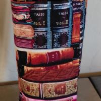 Books Print Upright Eyeglasses Holder, Handmade Fabric Reading Glasses Stand, Weighted Eyeglasses Case, Gift for Book Lover, Handmade