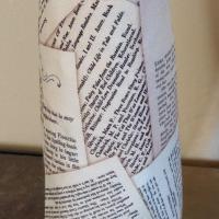 Books Print Upright Eyeglasses Holder, Handmade Fabric Reading Glasses Stand, Weighted Eyeglasses Case, Gift for Book Lover, Handmade