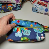 Boxy Zipper Pouch Cosmetic Bag, Colors & Numbers, Baby Shower Gift, Children's Print, Bilingual Gift Spanish and English