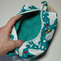 Boxy Zipper Pouch Cosmetic Bag, White Whales, Baby Shower Gift, Children's Print, Gift for Whale Lover