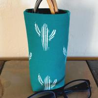 Cactus Eyeglasses Holder, Glasses Stand, Glasses Holder, Mom Gift, Weighted Stand-up Glasses Pouch, Cactus Lover Gift