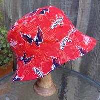 Washington Capitals Bucket Hat, Handmade, Red, Reversible, Sizes up to 4XL, summer hat, fishing hat, sun hat, floppy hat, ponytail hat