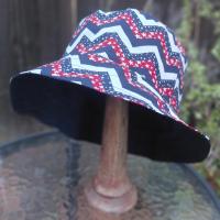 Patriotic Bucket Hat, Red White & Blue Chevron, Sizes S-M-L, floppy hat, fishing hat, sun hat, beach hat, patriotic hat, July 4th
