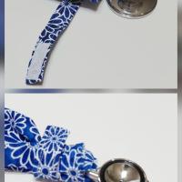 Wide Stethoscope Cover, Blue and White Floral Stethoscope Sleeve for non removable bells, gift for nurse, doctor, veterinarian, student