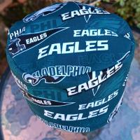Toggle Cord Lock Reversible Philadelphia Eagles / Flyers scrub cap, adjustable, for nurse, dentist, technician, food service, handmade