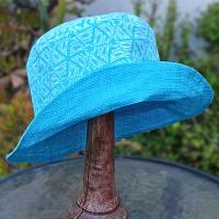 Geometic "F*ck" Print Bucket Hat, Reversible to Turquoise Blue, Size up to XXL, summer hat, sun hat, floppy hat, funny sassy gift for friend, adult gift