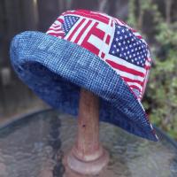 American Flags Bucket Hat, Red White and Blue Hat, Sizes up to 4XL, floppy hat, fishing hat, sun hat, beach hat, patriotic hat, July 4th