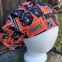 Bouffant Reversible Philadelphia Eagles / Flyers Scrub Cap, handmade, adjustable, nurse, technician, doctor, food service