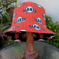 San Francisco Giants Bucket Hat, Handmade, Reversible, Sizes up to 4XL, fishing hat, sun hat, ponytail hat, floppy hat, orange & black, baseball