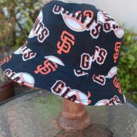 San Francisco Giants Bucket Hat, Handmade, Reversible, Sizes up to 4XL, fishing hat, sun hat, ponytail hat, floppy hat, orange & black, baseball