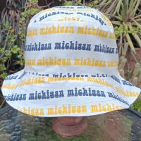 Michigan Bucket Hat, Reversible to Navy Blue, Size MEDIUM, summer hat, fishing hat, floppy hat, handmade