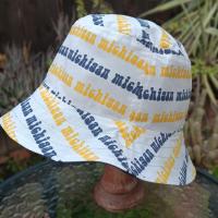 Michigan Bucket Hat, Reversible to Navy Blue, Size MEDIUM, summer hat, fishing hat, floppy hat, handmade