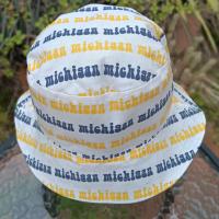 Michigan Bucket Hat, Reversible to Navy Blue, Size MEDIUM, summer hat, fishing hat, floppy hat, handmade