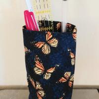 Monarch Eyeglass Holder, Glasses Stand, Eyeglasses Case, Weighted Stand-up Glasses Pouch, Butterfly Lover Gift