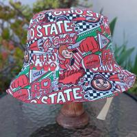Ohio State University Football Pop Art Bucket Hat, Handmade, Reversible to Red, Limited Sizes, summer hat, fishing hat, floppy hat
