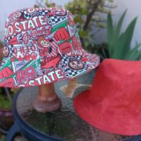 Ohio State University Football Pop Art Bucket Hat, Handmade, Reversible to Red, Limited Sizes, summer hat, fishing hat, floppy hat