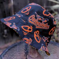 Baltimore Orioles Bucket Hat, Reversible to Black, Unisex Sizes up to 4XL, Cotton, Handmade, fishing hat, sun hat, floppy hat, ponytail hat